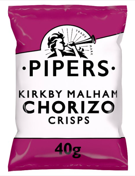 BULK Pipers Kirkby Malham Chorizo Crisps 24x40g