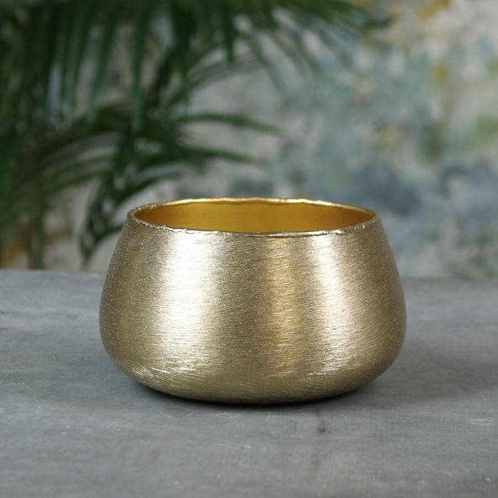 Brushed Gold Pot Medium