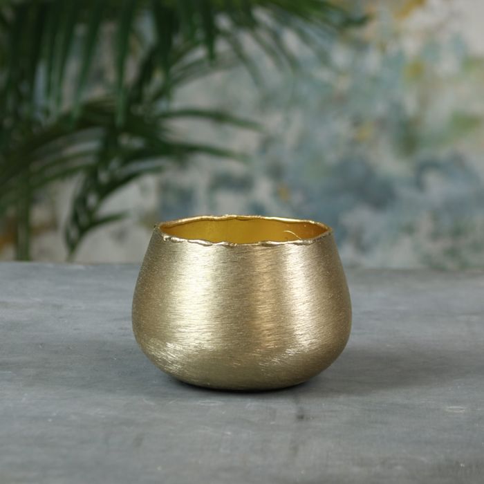 Brushed Gold Pot Small