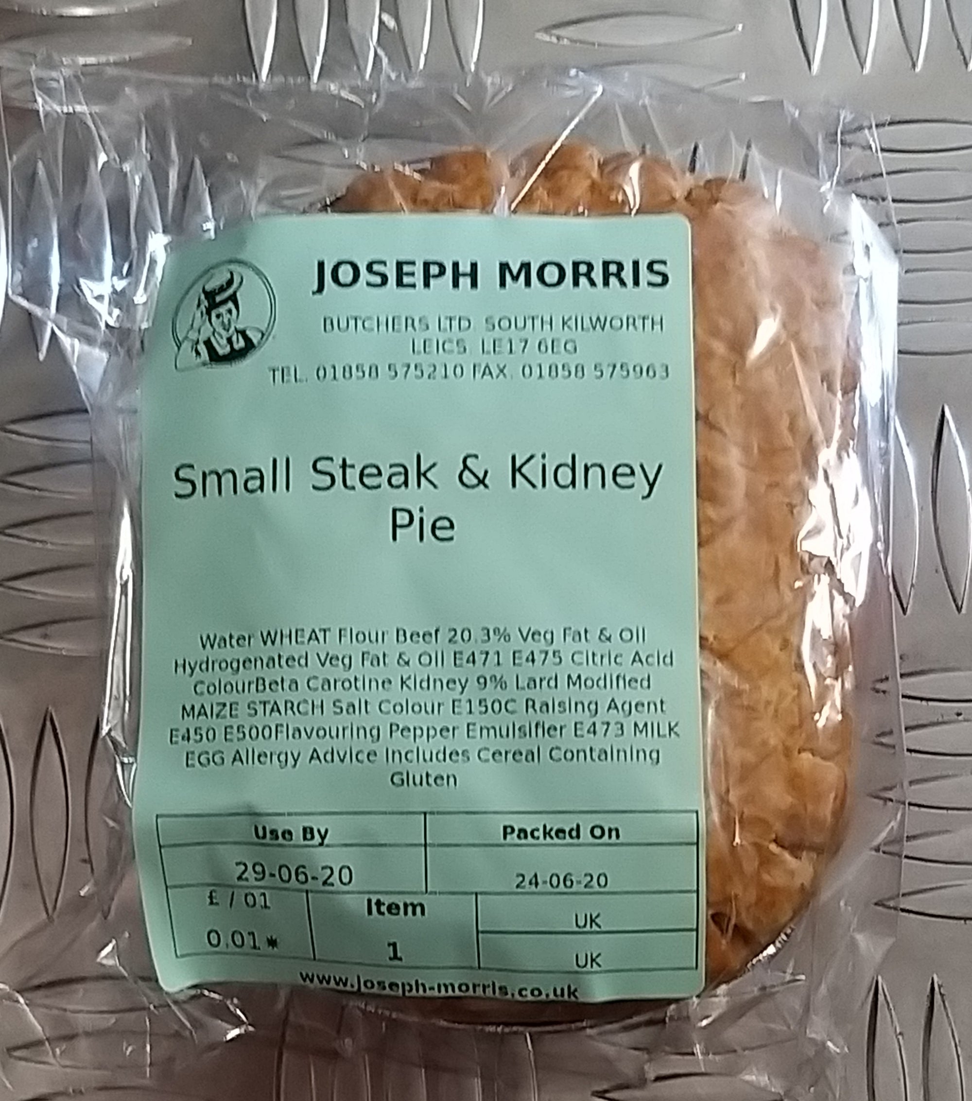 JM Small Steak & Kidney Pie EA