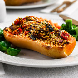 Stuffed Butternut Squash - Peppers, Basil, Breadcrumbs